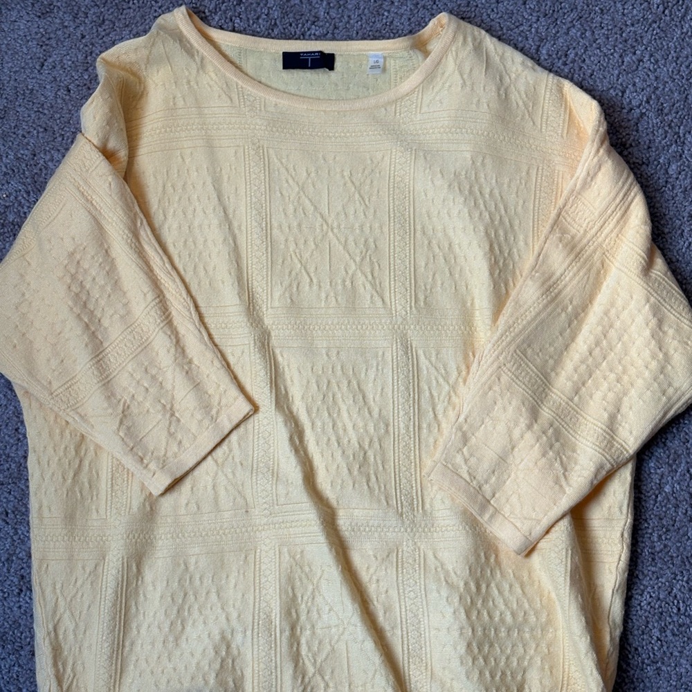 Yellow Textured Sweater